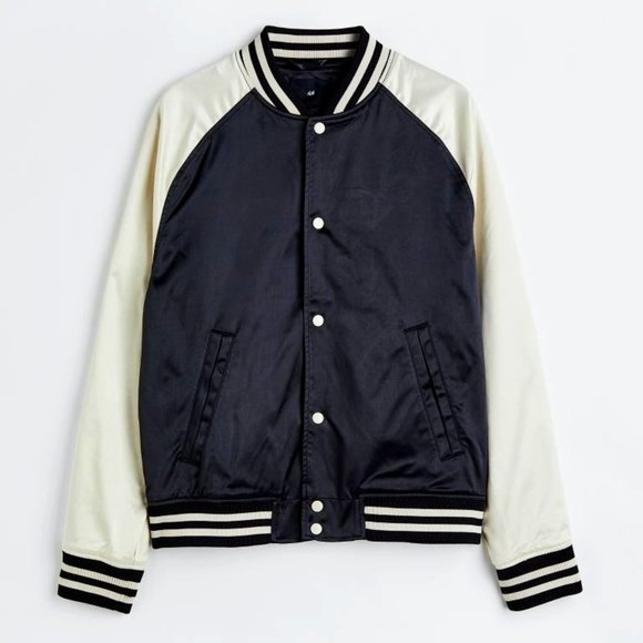 Satin Baseball Jacket - Picture 1 of 4